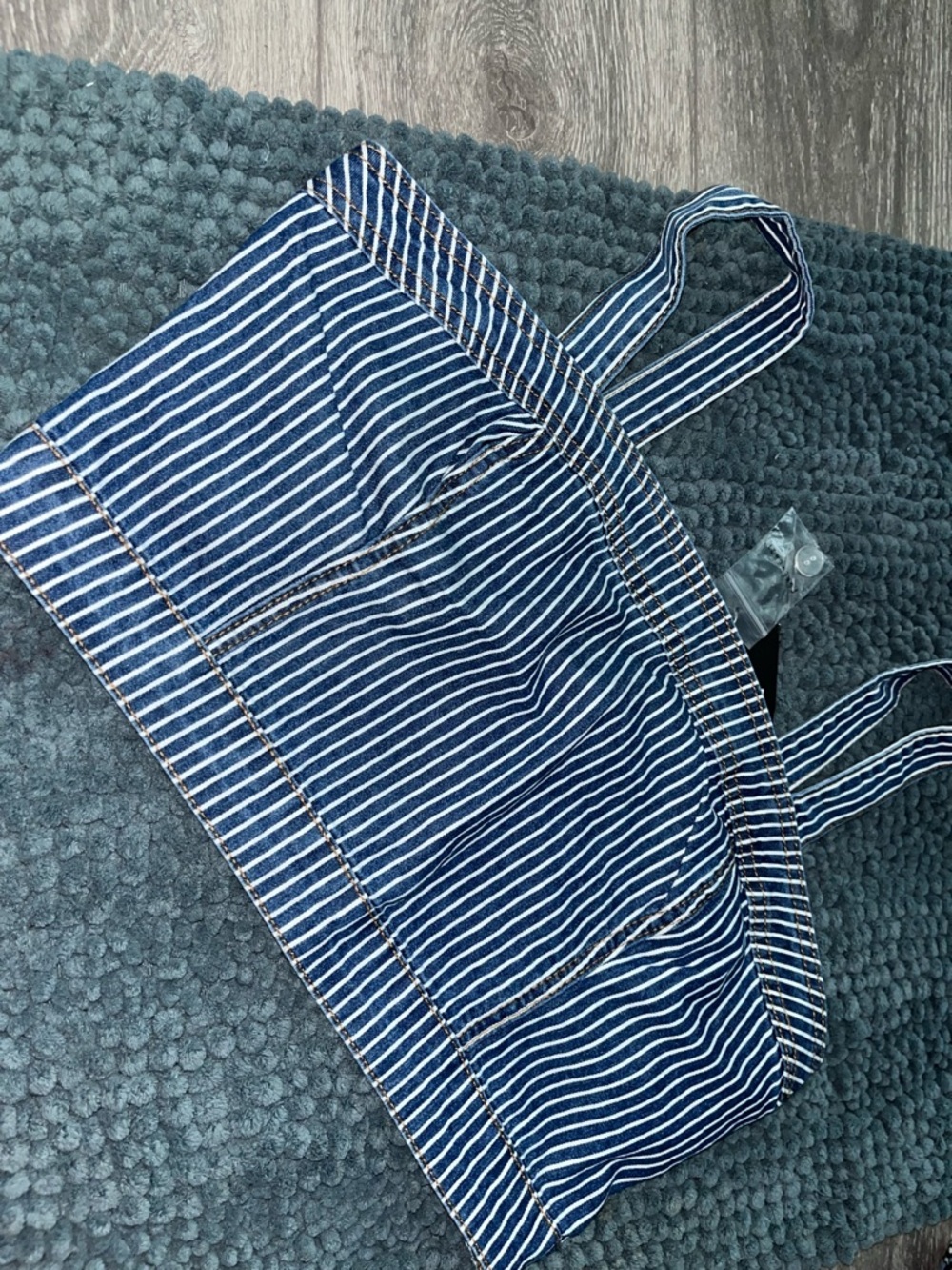 Striped Blue & White Crop Tank Top